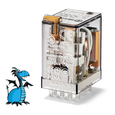 FINDER 55.34.8.230.5040 Relé prům.min., DIN, 4P/7A, 230V AC, MA_MI, Au RP 0,04kč/ks
