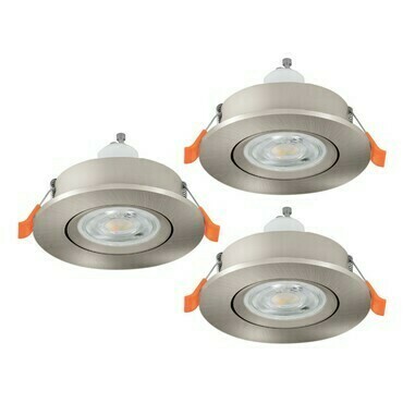 Vestavné svítidlo BARRANCO GU10, 3ks matný nikl O84 mm 3x4,5W EGLO