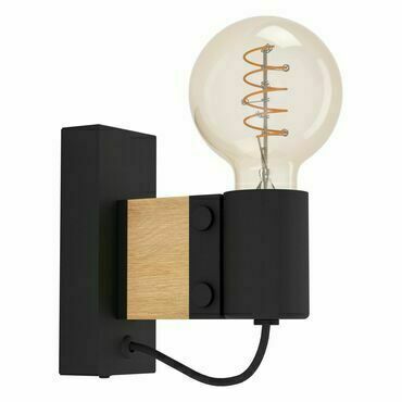 Svítidlo nástěnné EGLO WL 1 E27 SCHWARZ HOLZ BAILRIGG