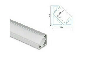 Profil rohový MC LED RJ, 19x19mm, včetně mléčného difuzoru, 2m