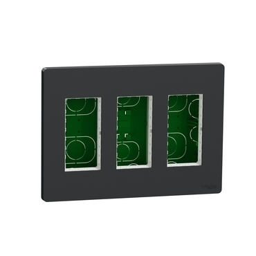 SCHN NU173454 Unica System+ - Centrální jednotka 3x4 modulů zapuštěná, Antracit