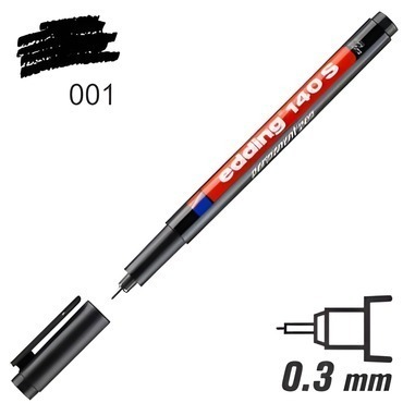 Popisovač EDDING Permanentní popisovač "140 S", černá, OHP, 0,3mm