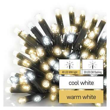 EMOS D2CN01 PROFI-CONN ICICLE 50LED 3M-BLACK IP44  WW/CW FL