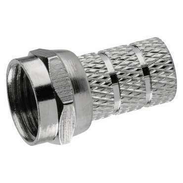 Konektor anténní EMOS K7311, F konektor, vidlice, šroubovací, bílá, 4/4,9 mm