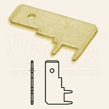 wpr9130 KOLT-L-6308 letovací kolík úhlový 90° do plošných spojů (DIN 46244), 6,3 x 0,8 mm, mosaz