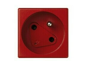 Zásuvka K45 SIMON KS02/6, 1 nás., DATA se sign., natoč., klíč, 16A/250V~, šr. sv., červená