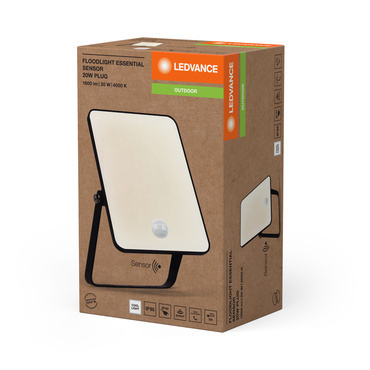 LED reflektor LEDVANCE FL ESSENTIAL SENSOR 20W 840 PLUG BK