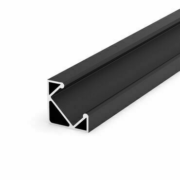 LED profil rohový GREENLUX AL-PROFIL (V) B 1m, černá