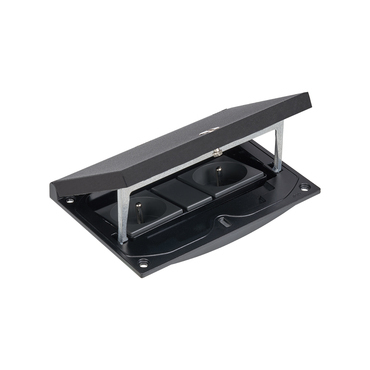 SIMON KFH220/74 Vklad krabice podlahové ocelové KGT, 2 zásuvky silové K45 (typ E) a 1 záslepka K45/2