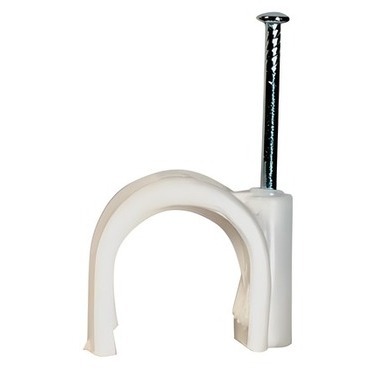 MALPRO H.7002AM50 Příchytka kabelová s hřebíkem, 3-4 mm, bílá, balení 50 ks