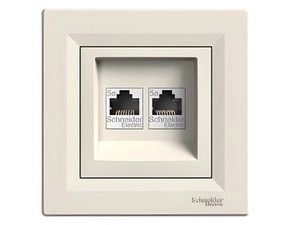 SCHN EPH4400123 Asfora - Zásuvka datová 2xRJ45, kat.5e UTP, krémová