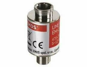 Zesilovač anténní EMOS J5709, DVB-T2, stíněný, linkový, F konektor, 20 dB