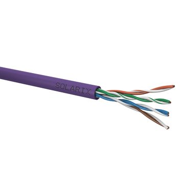 Kabel datový SOLARIX SXKD-5E-UTP-LSOH, CAT5E, UTP, LSOH, Dca s1 d2 a1, 500m, fialový