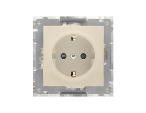 Zásuvka Schuko SIMON 55 TGSZ1CZ.01/144, 1 nás., cl., 16A/250V~, bezšr. sv., champagne mat