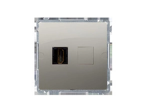 Zásuvka HDMI SIMON BASIC BMGHDMI.01/29, 1 násobná (přístroj s krytem), saténová