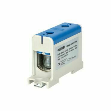 EL 1006629 Svorka univerzální UK 150/1 N, 320A, 1pól., AL/CU, krytá, modrá, na DIN/panel (bal.180)