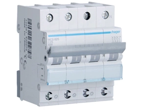 HAG MCS625 Jistič 3 + N pól. 25A, char.C, 6 kA, bezšroubové svorky