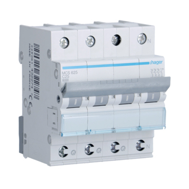 HAG MCS625 Jistič 3 + N pól. 25A, char.C, 6 kA, bezšroubové svorky
