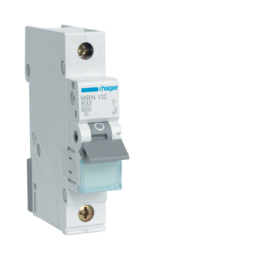 Jistič jednopólový HAGER MBN132 1 pól. 32A, char.B, 6 kA