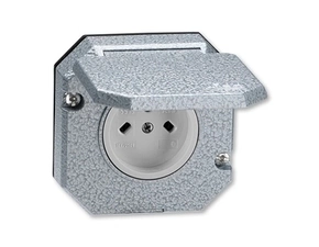 Zásuvka technická venkovní ABB Variant 5515N-C05761, šedá, vestavná, Al, vzor C, IP55