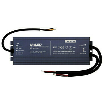 LED driver napěťový MC LED 400W, DC 24V/16,67A, IP67, hliníkové provedení