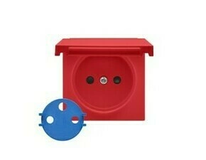 Zásuvka SIMON TGD1ZBP/122, 1 násobná DATA s klíčem (přístroj s krytem), s uzemněním, červená