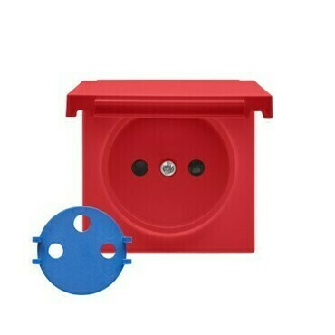 Zásuvka SIMON TGD1ZBP/122, 1 násobná DATA s klíčem (přístroj s krytem), s uzemněním, červená