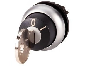 EATON 111787 M22-WRS-MS6 Ovládací hlavice se zámkem, 2 polohové, s aretací, kroužek titan, MS6, 60st