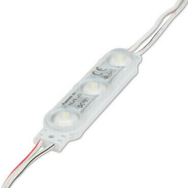 LED modul MC LED 3x SMD 2835, 1,08 W, DC 12 V, 90 mA, 165 lm, 6500 K, 170°, IP66
