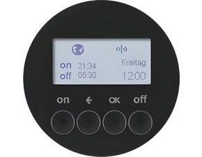 HAG 85745231 KNX RF spínací hodiny bezdrátové, Berker R.1/R.3, černá, lesk