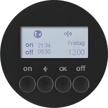 HAG 85745231 KNX RF spínací hodiny bezdrátové, Berker R.1/R.3, černá, lesk
