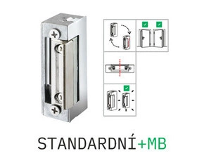 Zámek elektrický CZECHPHONE DORCAS 54NDF, standardní, mechanická blokáda, 8-12V