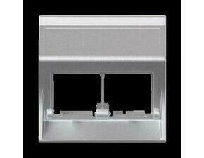 Kryt dat. zás. SIMON 50000186-033, Simon 500, na 2 zás., zkosený, bez cl., 50x50 mm, hliníková