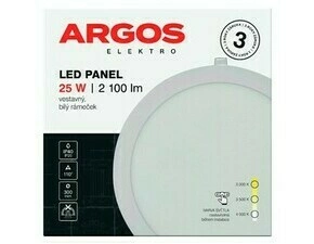 ARGOS LED panel vestavný, kruh 25W 2100LM IP20 CCT - Bílá