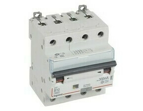 Chránič kombinovaný LEGRAND 411228 DX3 KOMB. 4P B10 300MA A 6KA