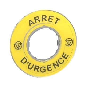 SCHN ZBY9120 3D kruhový štítek pro nouzové zastavení, ARRET D'URGENCE