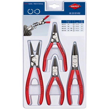 KNIPEX 00 20 03 V02 Kleště na pojistné kroužky - sada 4ks