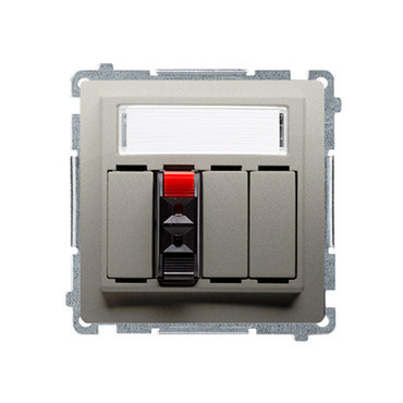 Zásuvka reproduktorová SIMON BMGL31.01/29, 1 násobná (přístroj s krytem), s popisným polem, saténová