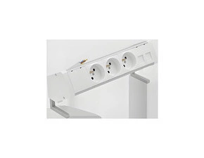 Blok zásuvkový na desku SIMON 480 48430E300K00000-30, 3 zás.+kryt 2xRJ45, 15cm kabelu, hliníková/b