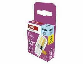 EMOS ZQ9E24 LED CLS JC 4,2W(40W) 470lm G9 CW