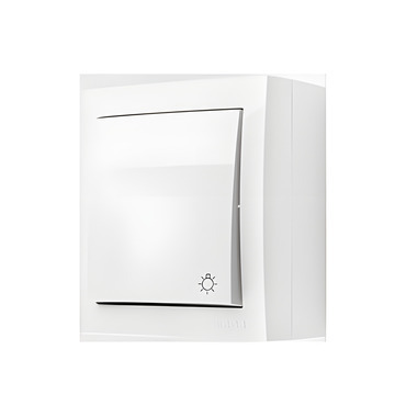 Ovladač zapínací SIMON AQUACLICK ACS1/11, IP44, řazení 1/0, 10 A/250 V~, šroubové svorky, bílá