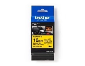 BROTHER   originální páska do tiskárny štítků, , TZE-FX631, černý tisk/žlutý podklad,