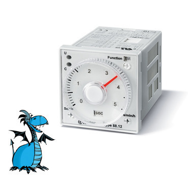 FINDER 88.12.0.230.0002 Čas.relé panel, MF, 2P/5A, univ.nap., 500ms-100h RP 0,13kč/ks