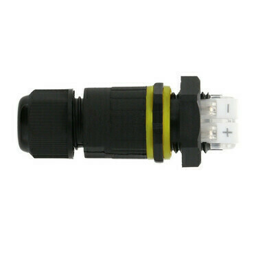 MC LED Kabelová rovná přívodka 2piny, IP68, páčky + a