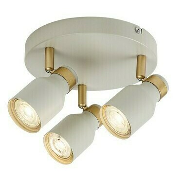 Bodové svítidlo Nezori kostní bílá/zlatá GU10 3×15W RABALUX 73097