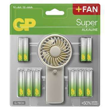 Baterie alkalická GP SUPER B0161M AA 12 + AAA 12 + Fan BL