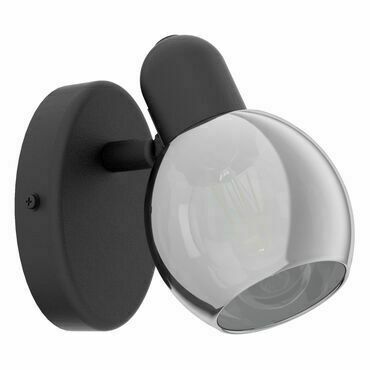 Svítidlo nástěnné EGLO WL 1 E14 SCHWARZ SW-TRANSP.POLLICA