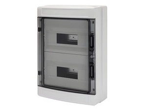 Rozvaděč nástěnný s výs. rámem GEWISS GW40104BS, 24m (12x2) ip65, 1ks n/pe svorkovnice