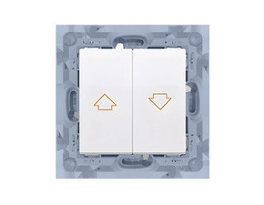 Ovladač žaluziový SIMON 10 CZP1.01/11, zapínací, ř.1/0+1/0 s blok., 10A/250V~, šr. sv., bílá