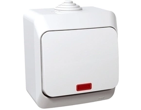 SCHN WDE000514 Cedar Plus IP44 - Spínač jednopólový s orientační kontrolkou řazení 1So, bílý